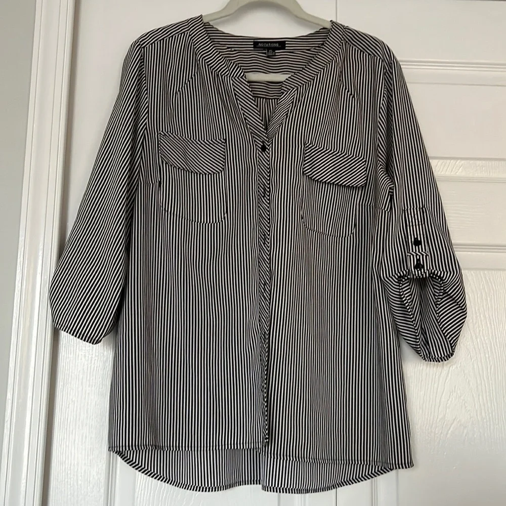 Notations Button Down Pinstripe Shirt Size XL